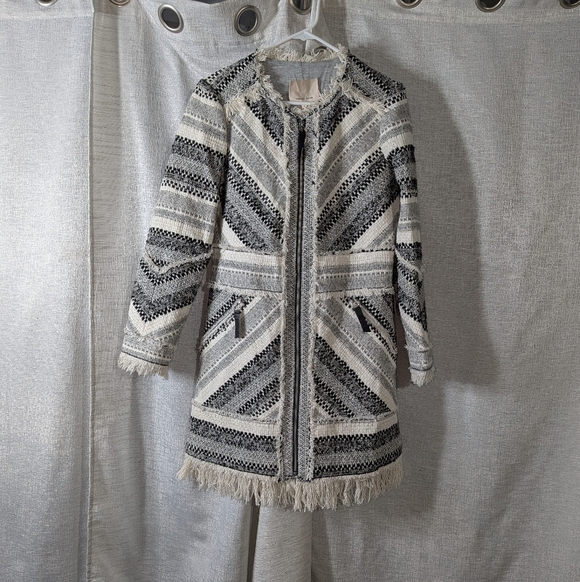 Rebecca Taylor $695 Artisan Tweed Fringe Coat In Size 8 - Picture 4 of 17